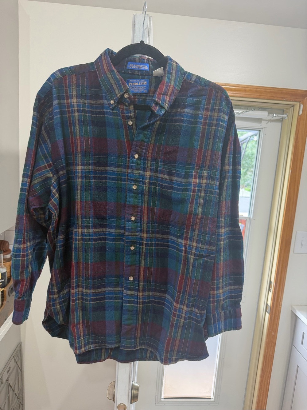 Pendleton Multicolor Plaid Button-Down Shirt — Green, Blue, Burgundy